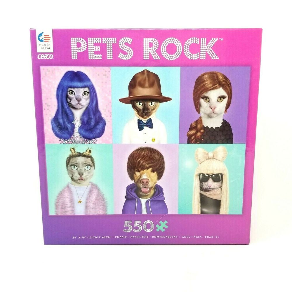 Pets Rock Puzzle Bieber Gaga Adele Perry 550PC